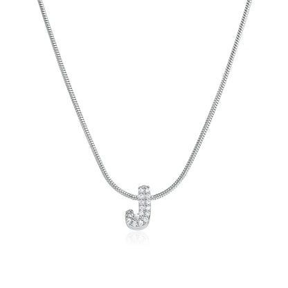 Fashion Tiny CZ Zircon Initial Alphabet Pendant Neckalce Gold Plated Stainless Steel A-Z Letter Necklaces Birthday Gifts Jewelry
