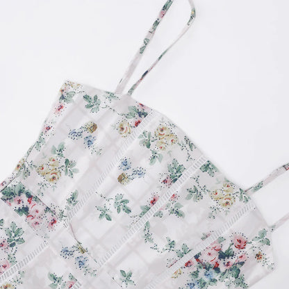 Summer Floral Print Dress Elegant 2025 New Arrivals Spaghetti Strap Flare Dress Maxi Holiday Party Dresses Women