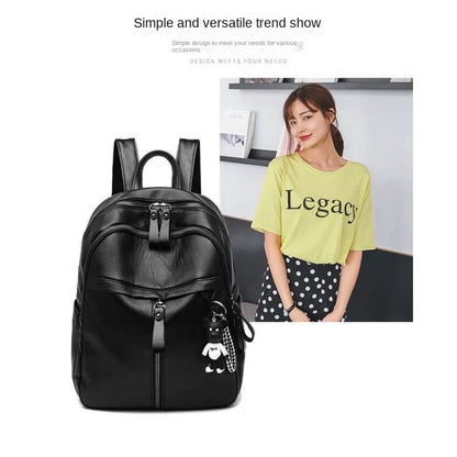 Gift non-violent bear backpack women's simple black casual backpack women's one-shoulder crossbody bag bag women