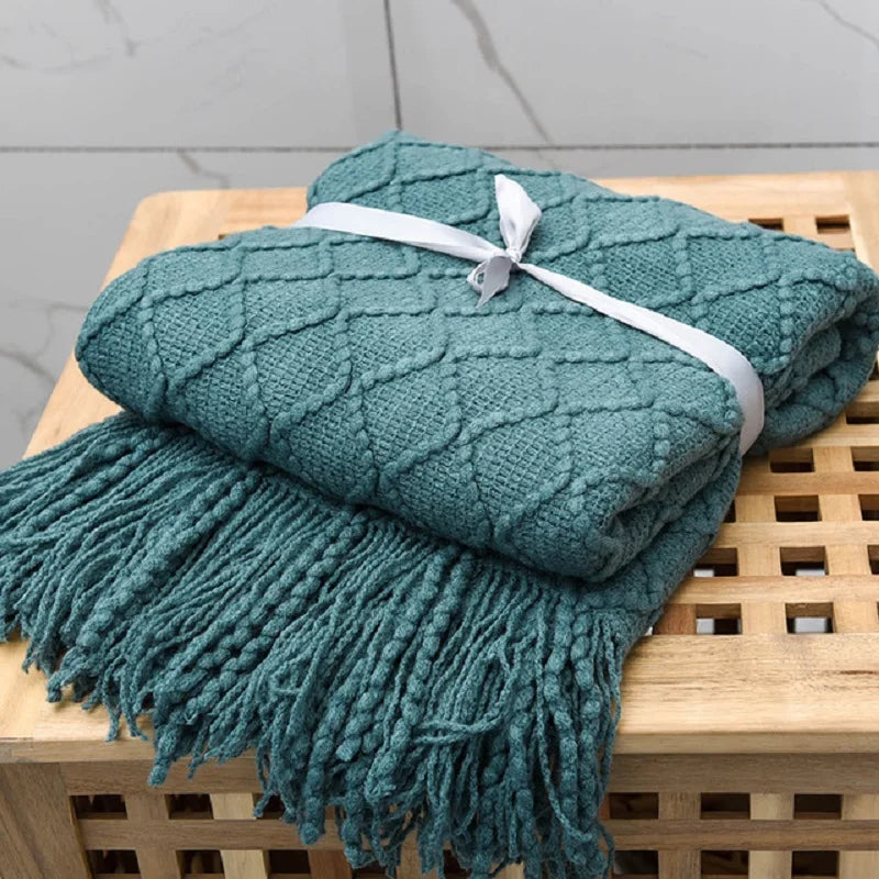 Aesthetic Nordic Plaid Knitted Throw Thread Blankets on the Bed Sofa Throw Travel TV Nap Blankets Soft Towel Bed Plaid Tapestry