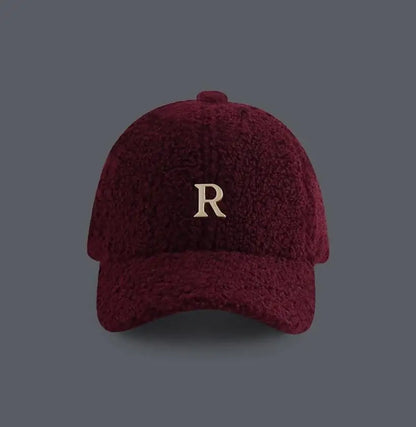 Baseball Cap Winter Hats For Women Men Unisex Letter Metal Logo Imitation Cashmere Keep Warm Simple Casual Winter Cap New Velvet