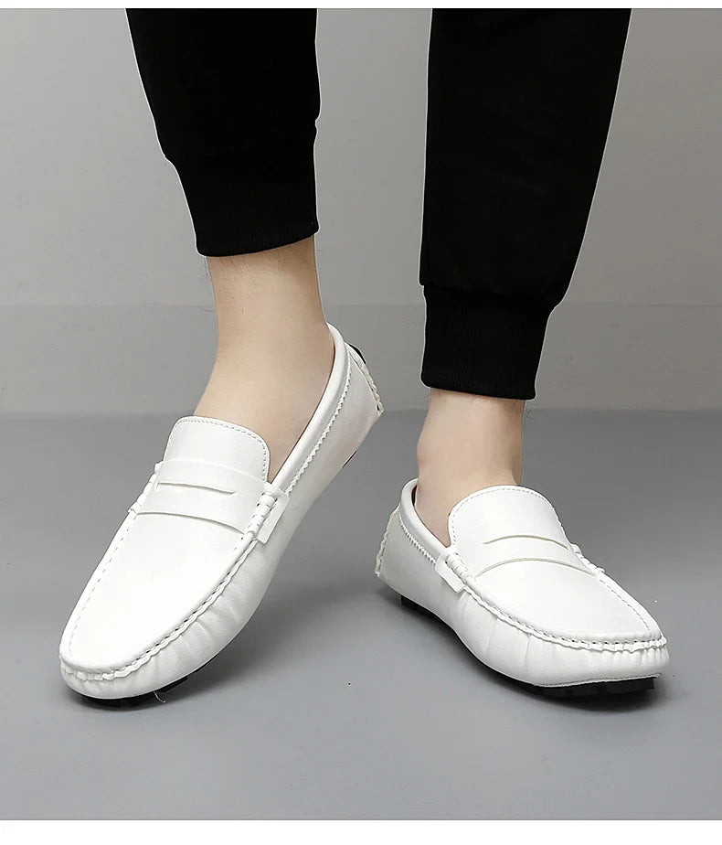 2025 New Handmade Beanie Shoes Men's Soft Sole Lazy Korean Style Trbottomy Easiest for Match Casual Slip-On Driving