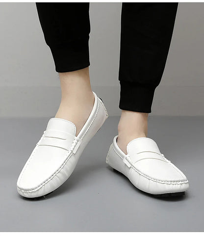 2025 New Handmade Beanie Shoes Men's Soft Sole Lazy Korean Style Trbottomy Easiest for Match Casual Slip-On Driving