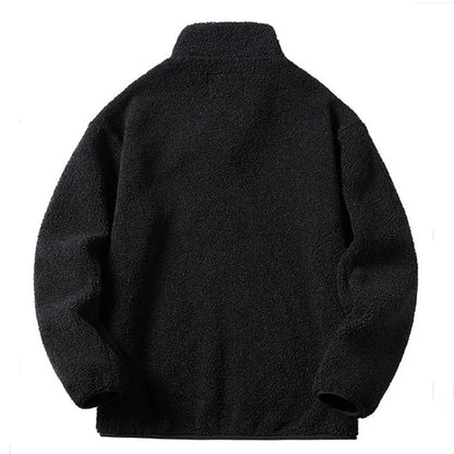 Casaco Masculino Grosso de Moletom Forrado Jaquetas Masculinas de Moletom Berbere Gola Alta Vintage de Lã Polar Casaco de Inverno Quente 패딩