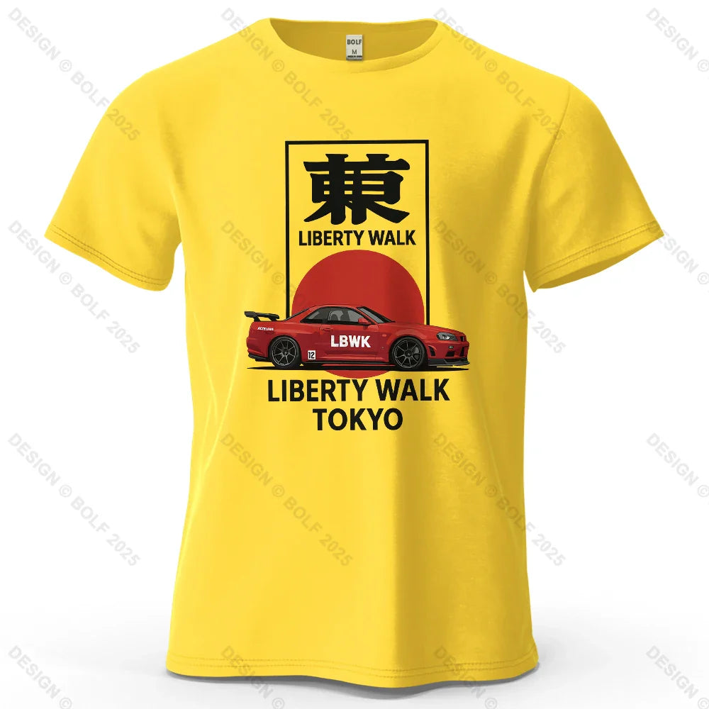 Liberty Walk Tokyo Printed Men's T-Shirt 100% Cotton Oversized Stylish Graphic Tees for Women Tops Tees Casual Streetwear