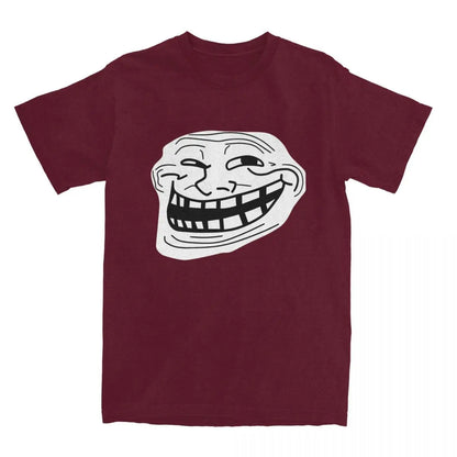 Rage Comic Trollfac T Shirt Funny Anime Hip Hop T-Shirts Short-Sleeved Awesome Tops Summer Pure Cotton Round Neck  6XL Clothes