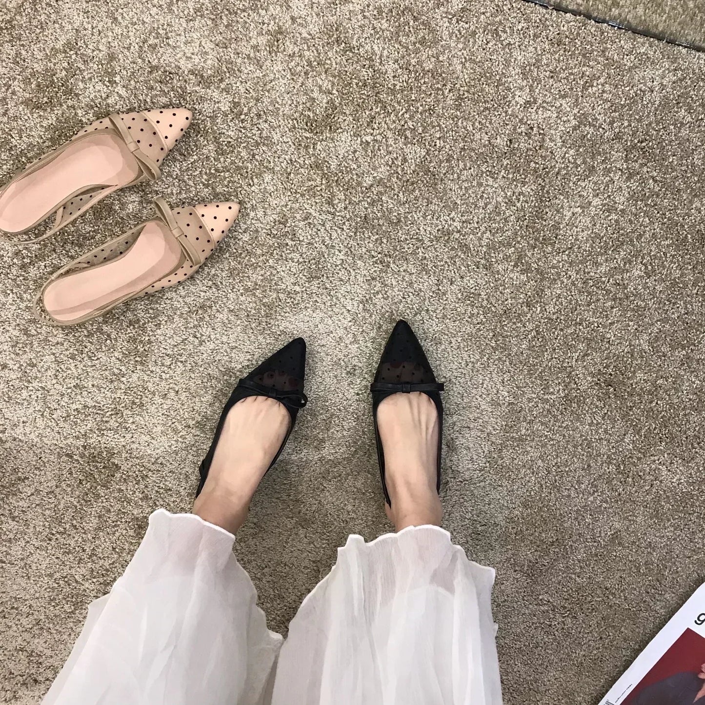 Sandals Women Flat Baotou  Mesh Breathable Bow-knot Sandalias Fashion Summer Low Heels Pointed Shoes Female