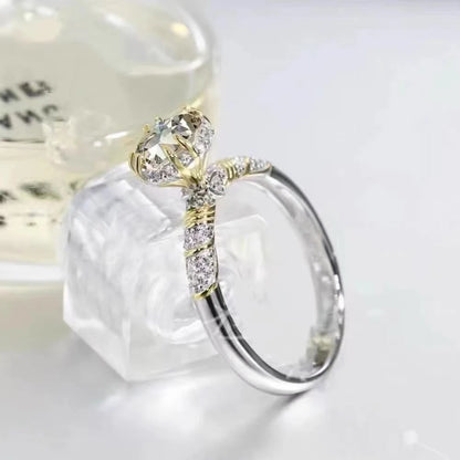 1ct D VVS1 Moissanite Rings for Woman Engagement Wedding Jewely with GRA 925 Sterling Sliver Plated 18k Diamond Ring