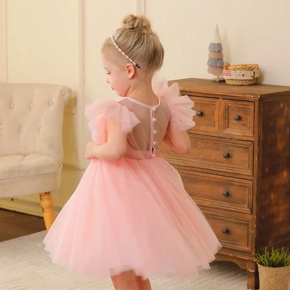 3-10 Girls Sleeveless Dress Children Simple Princess Dress Girls Summer Short Dress Event Performance Birthday Party Dresses