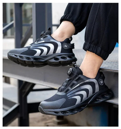 New Safetys Shoe Rotating Button Work Shoes Men Anti-smash Anti-puncture Shoes Fashion Men Sport Shoes Security Protective Boots