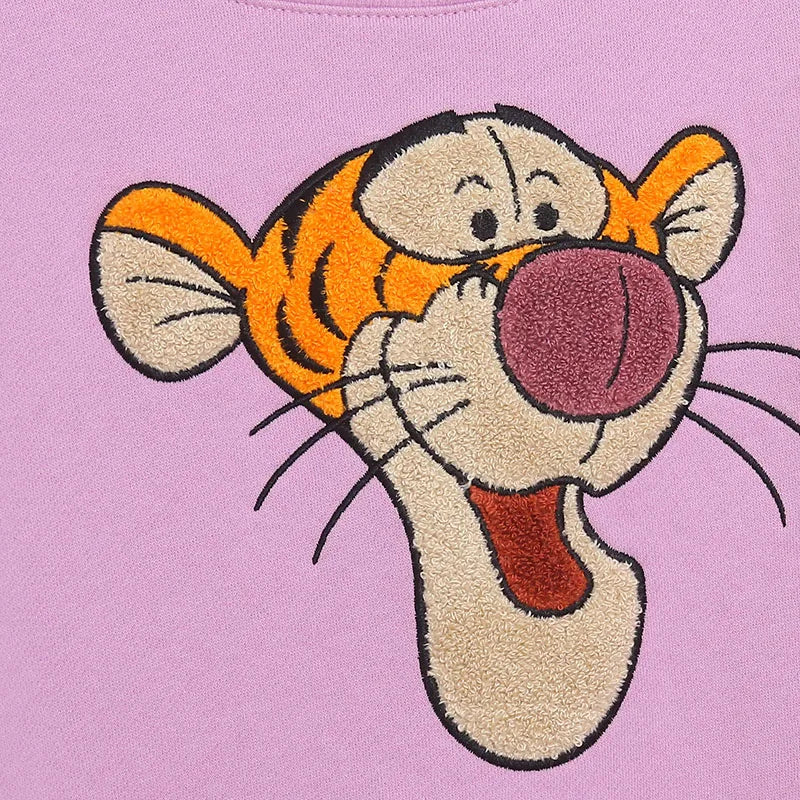 Embroidery Sweatshirt Women Casual Fleece Jumper Tigger Cheshire Cat Cartoon Loose Pullover Top O Neck