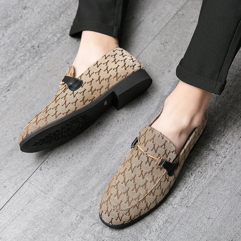 Luxury Grey Men's Loafers 2025 Comfortable Flat Moccasin Men Dress Shoes Casual Business Leather Shoes for Men zapatos de cuero