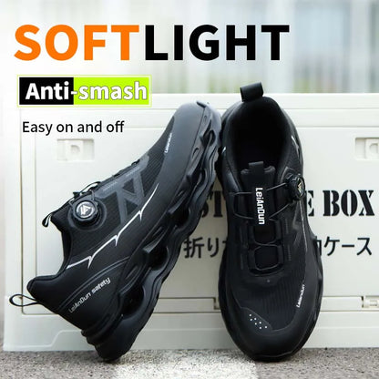 Rotary Button Design for Professional Use Men's Safety Work Shoes Anti-Impact Anti-Piercing Fashionable Sports Style