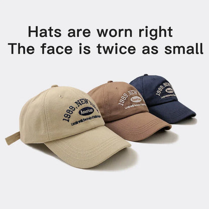 Korean Retro Baseball Hat Women's Autumn Winter Versatile Ins Street Letter Embroidered Caps Summer Couple Men