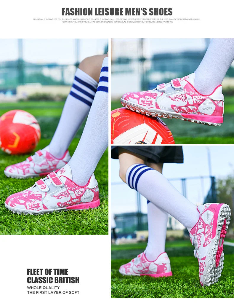 Professional Football Shoes Kids Futsal Sneakers Outdoor Low-cut Soccer Shoes Boys Lightweight Non-slip Children's Sports Shoes