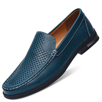 Leather Men Footwear Slip on Office Man Formal Shoes Wedding Party Men Dress Shoes Breath Driving Lazy Loafers