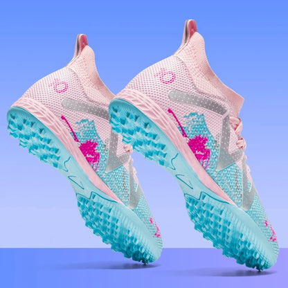 Professional Soccer Shoes TF Broken Nail Teenagers Durable Looking HighTops Training Shoes Adult Outdoors Non Slip FootballShoes
