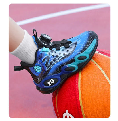 Children‘s Basketball Shoes Non-slip Breathable Basketball Sports Training Shoes Boys Girls Sneaker Outdoor Lace-up Running Shoe