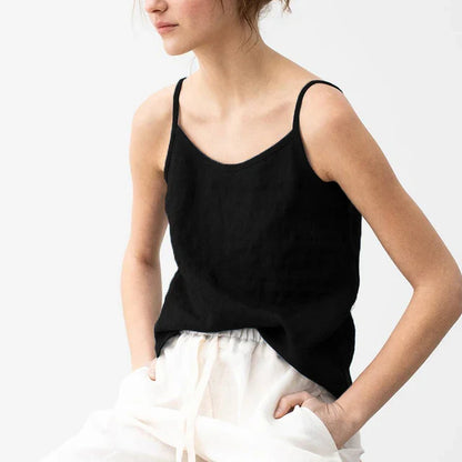Vintage Cotton Linen Women's Summer Tank Top Sleeveless Harajuku Basic Cuasal Female Top For Girls Camisole Women Clothing
