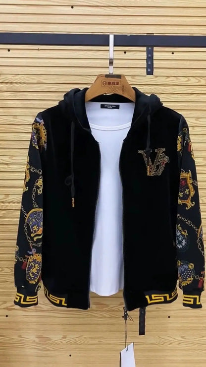 Men's autumn casual two-piece set, new coat, pants, fashionable youth suit.