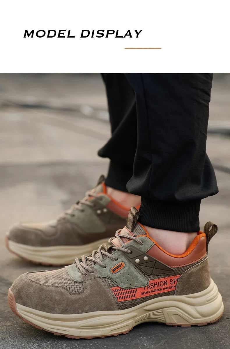 Anti-Puncture Work Shoe For Man  breathable Safety Work Sneakers with iron Toe Indestructible shoes Breathable Work Boots