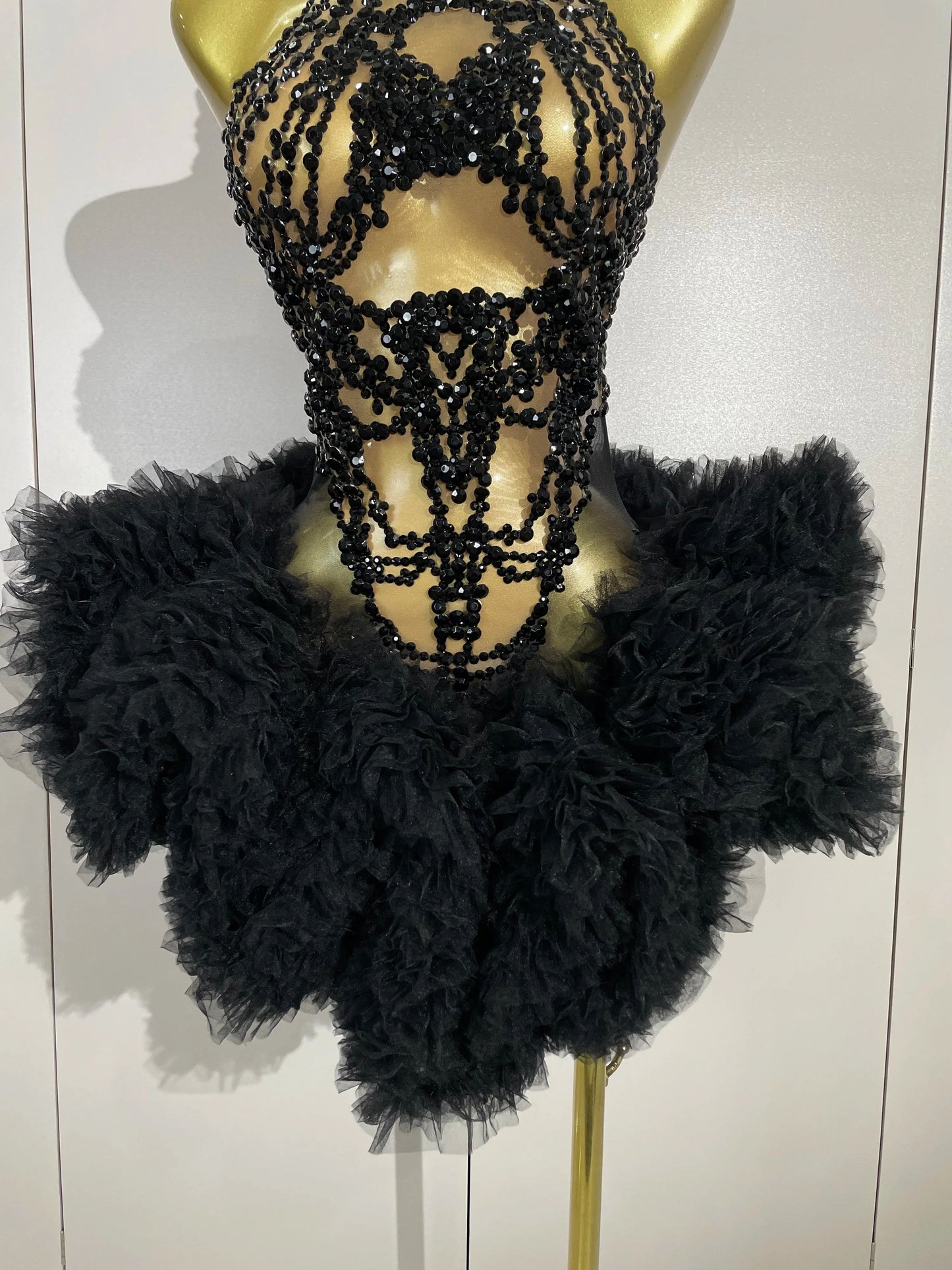 Mesh Sexy See Through Cocktail Mini Dress Women Eveing Luxury Birthday Party Singer Nightclub Show Stage Costume