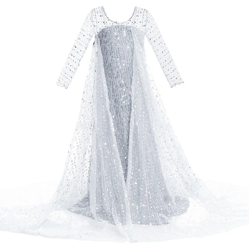 Vestido Elsa 2 Fantasia Meninas 3 5 6 8 10 Anos Infantil Halloween Cosplay Princesa Vestido Aniversário Roupa Festa