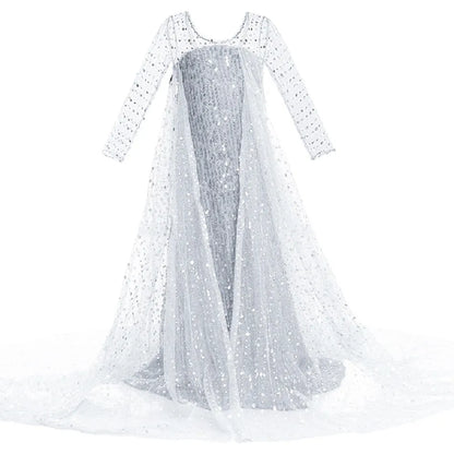 Vestido Elsa 2 Fantasia Meninas 3 5 6 8 10 Anos Infantil Halloween Cosplay Princesa Vestido Aniversário Roupa Festa