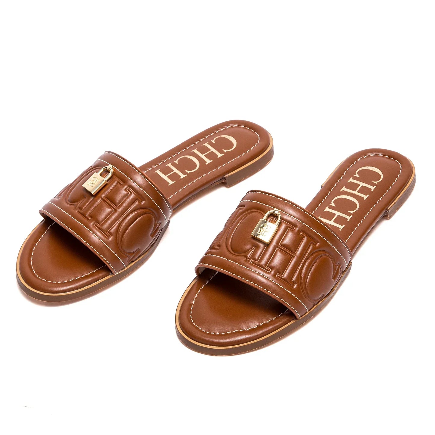 Woman Flat Shoes Summer New Solid Color Embossed Sandals Simple Fashion Slippers For Girl Students Shoes