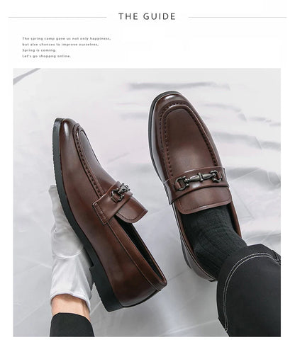 Classic Formal Leather Shoes Men Retro Party Social Office Leather Shoes Man Trend Men's Dress Shoes Casual Business Loafers Man