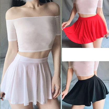2026New Fashion Korean Japan Ultra thin Short Pleated skirt High Waist Sexy A Line silk Mini Skirts for Woman Spring Summer