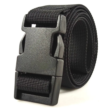 Plastic Buckle Nylon Strap for Men's Outdoor Military Training Canvas Belt 100/110/120cm Available Black