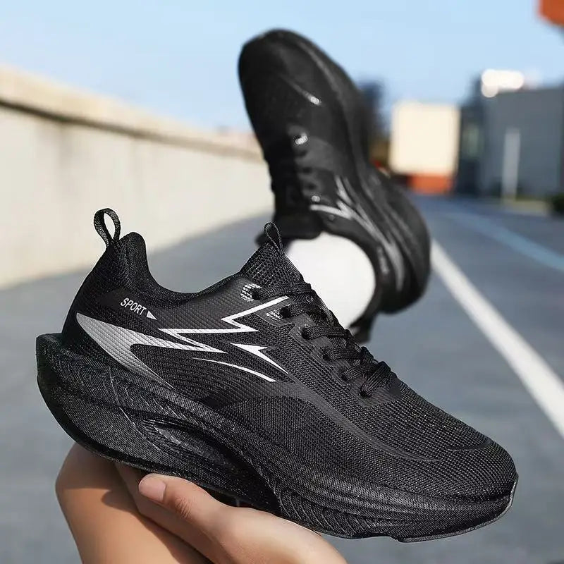 Men Sports Running Shoes Carbon Board Air Cushion Breathable Lightweight Women's Comfortable Athletic Nonskid Sneakers