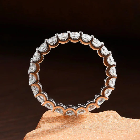 D VVS1 All Moissanite Rings for Women Man Engagement Wedding Eternity Band with GRA S925 Silver Plated 18k Gold Ring