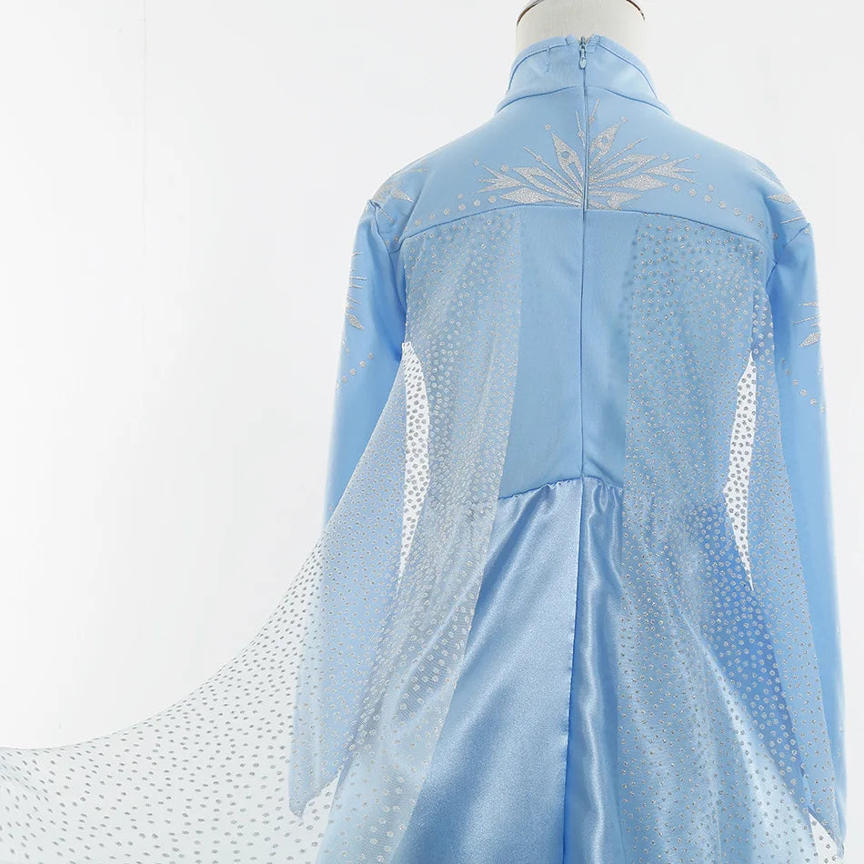Frozen Elsa Princess For Girls Cosplay Costume Kids Mesh Snow Queen Carnival Birthday Party Dress Up Clothes 2-10Yrs Gown