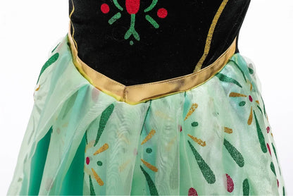 Frozen Snow Queen Elsa Anna Girls Cosplay Mesh Princess Dress Kids Halloween Carnival Party Birthday Frock Ball Vestidos