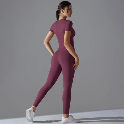 Quick-Drying Gym Leggings Set Yoga Suit Sports Set Sleeve Breathable Stretchy GYM Yoga Slim Fitness Active Top Tight Yoga Pant