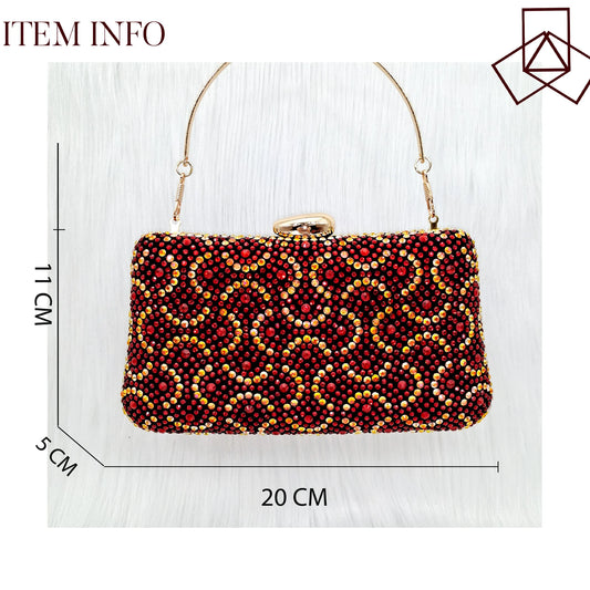 Casual Shoes For Low-Heeled Shoes With Rhinestone Decoration Wine Color African Mother Shoes & Bag