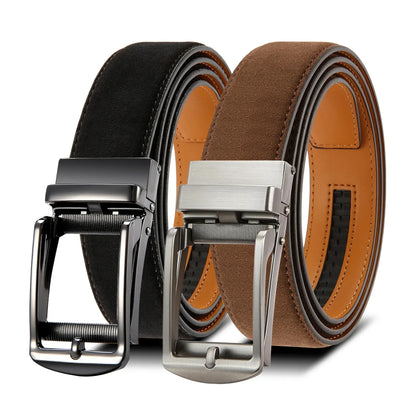 Men Belts Leather Waist Strap Male Automatic Buckle Waistband Mens High Quality Girdle Belts for Women Men Gifts 105 115 125cm