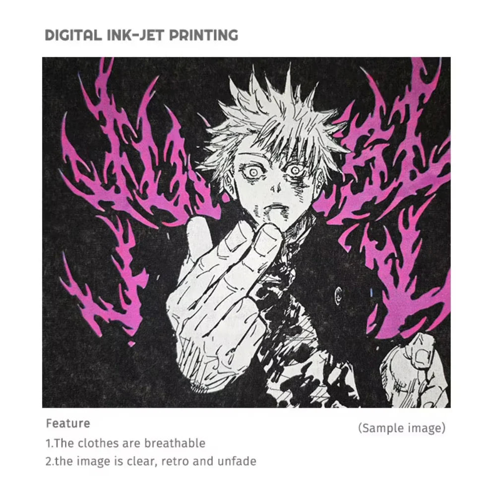T-shirts Vintage Washed Uchiha Itachi Printed T Shirt Oversize Streetwear Manga Kakashi Minato Obito Tops Tees Man Women