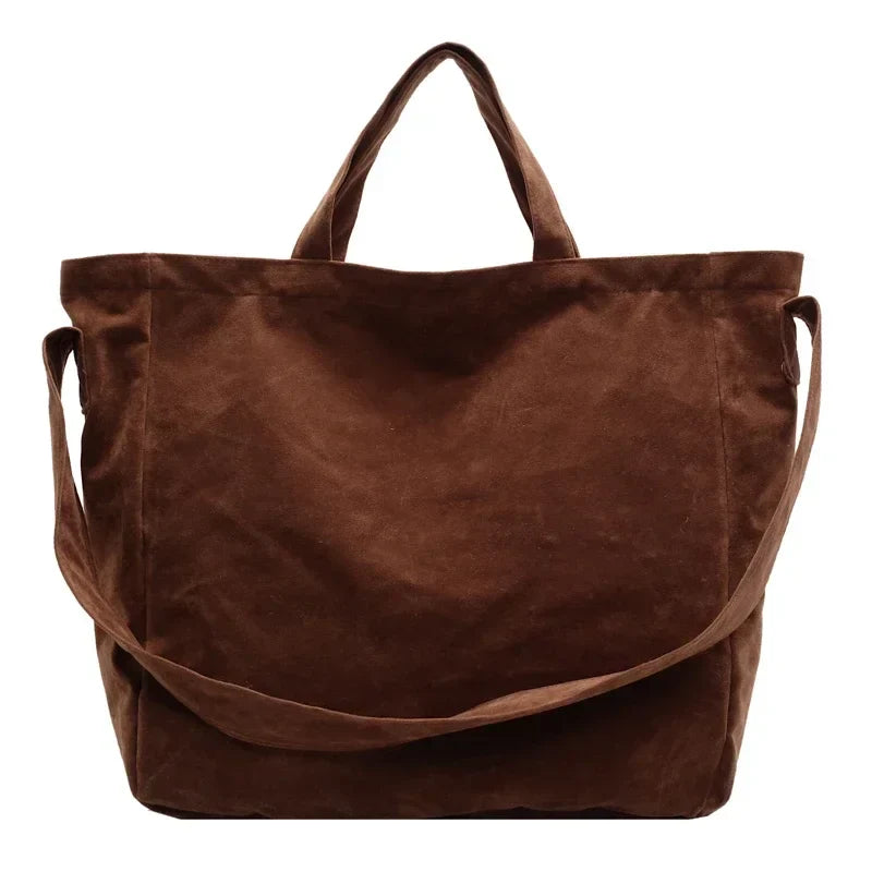Large Capacity Velvet 2024 Hot Selling Tote Bag Zipper Solid Color Popular Fashion Handbag Soft Simple Commuting Shoulder Bag