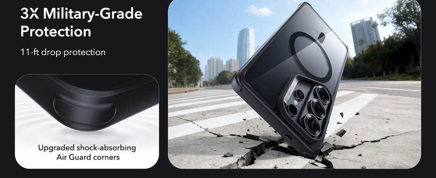 Military-Grade Protection Phone Case for Samsung S25 Ultra Compatible with MagSafe Classic Series for Galaxy S26 Ultra