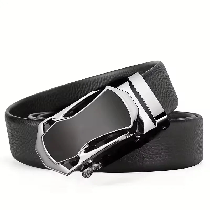 Men's Famous Brand Belt High Quality Leather Luxury Belt Metal Automatic Buckle Belt Business Leisure Trend Belt，For Ideal Gifts