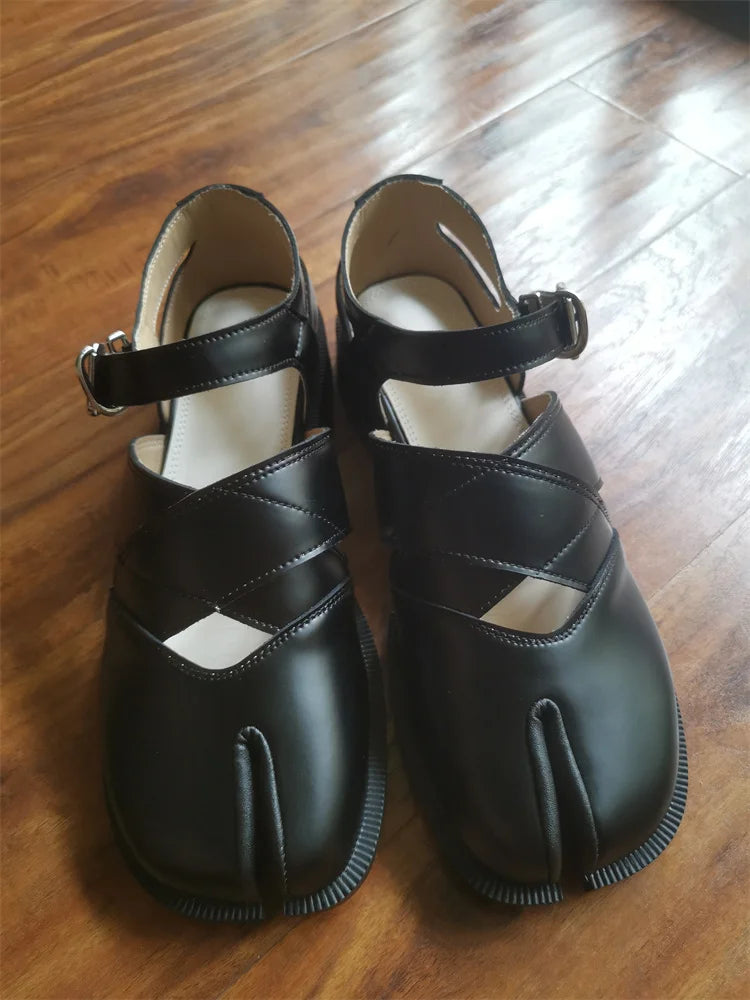 Fashion Women's Shoes New High Quality Leather Split Toe Mary Jane Shoes Comfortable Low Heel Women Shoes Lolita