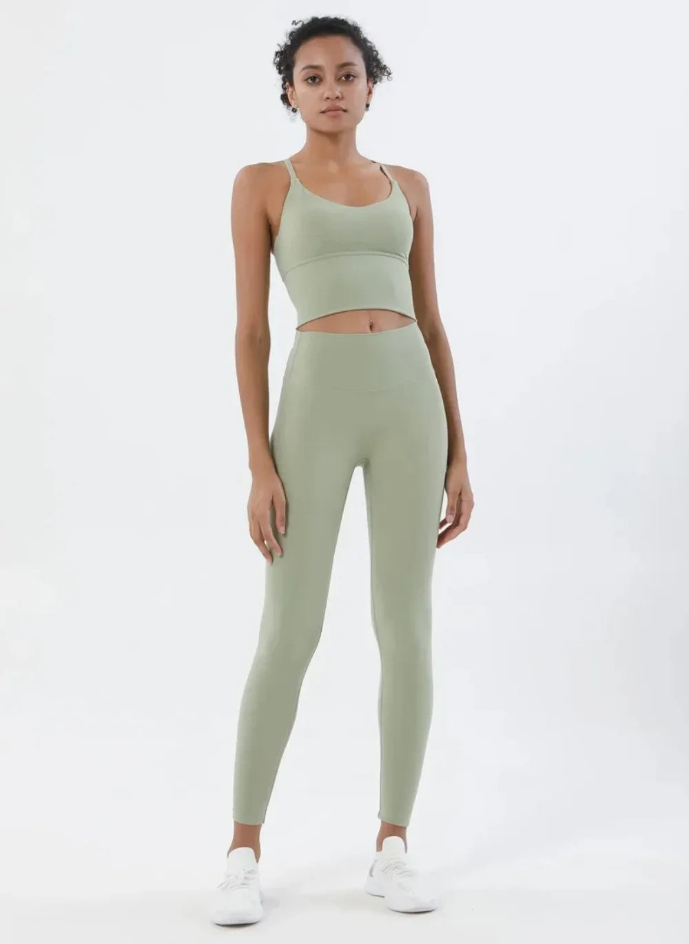 Women's Naked Feeling Sports Bra and Leggings Two Piece Set - High Waist Gym Outfits for Female Fitness, Activewear Sports Sets