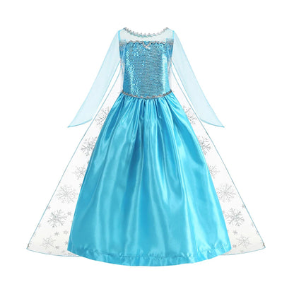 Girl Princess Dress Halloween 2026 Cosplay Party Costume Snow Queen Princess Clothes Children Outfit