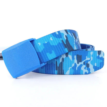 3.8X110cm High Quality Automatic Buckle Nylon Men Belt Outdoor Hunting Multifunctional Tactical Canvas Camouflage Belt for Women