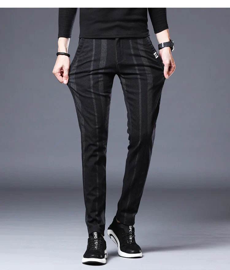 Business Casual Pants Men Slim Fit Fashionable Outdoor Elastic Breathable Sports Pants Formal Fashion Korean Clothes Trousers