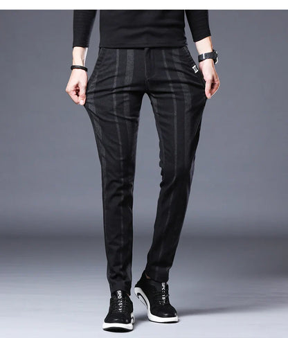 Business Casual Pants Men Slim Fit Fashionable Outdoor Elastic Breathable Sports Pants Formal Fashion Korean Clothes Trousers