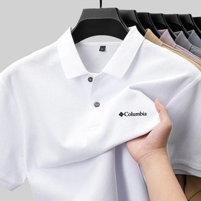 100% pure cotton summer new men's short sleeved polo shirt comfortable and breathablehigh-end brand designer embroidered T-shirt